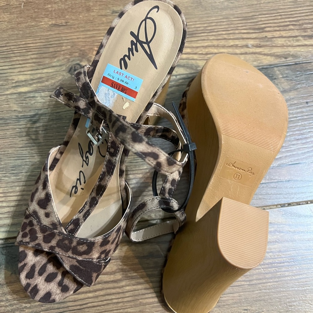 Leopard Print Platform Sandals - image 2